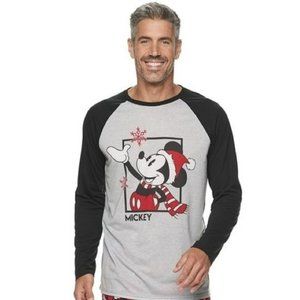 Disney Christmas Mickey Mouse Long Sleeve Raglan Tee